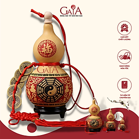 Mua Bầu hồ lô trái tự nhiên điêu khắc các họa tiết may mắn  đi kèm xâu đồng xu ngũ đế kích tài lộc