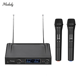 Hệ Thống Micro Không Dây Cầm Tay Và Đầu Thu Có Màn Hình LCD V1 VHF Muslady (2 Mics)