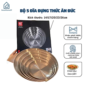 Mua Set 5 Đĩa khay Inox Tròn Nhập Khẩu Đức Đựng Trái Cây  Món Tráng Miệng - 5 SIZE KHÁC NHAU - HÀNG CHÍNH HÃNG MINIIN