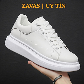 Giày thể thao sneaker nam màu trắng bằng da không tróc thương hiệu ZAVAS - S387 - Hàng chính hãng