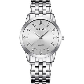 Đồng hồ Nam Halei cao cấp - HL502 Dây trắng mặt trắng
