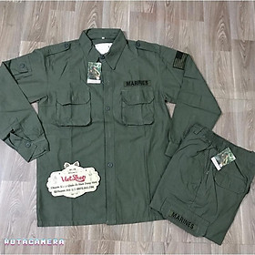 Bộ quần áo lính nam trung niên túi hộp hàng loại đẹp từ 50-100kg