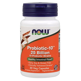 Hình ảnh Thực phẩm chức năng Probiotic - 10TM 25 Billion hãng Now foods USA Cân bằng hệ vi khuẩn đường ruột, giảm rối loạn tiêu hóa do loạn khuẩn đường ruột