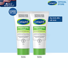 Combo 2 Kem dưỡng ẩm dịu lành cho da nhạy cảm CETAPHIL MOISTURISING CREAM 50G