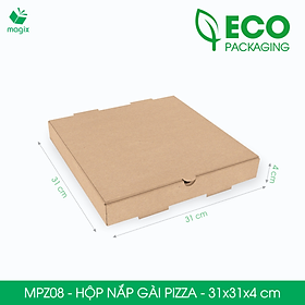 Mua MPZ08 - 31x31x4 cm - 100 Hộp nắp gài pizza đa dụng - Hộp nắp gập  hộp carton gói hàng  hộp quà