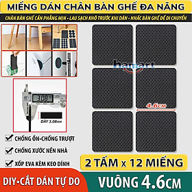 Miếng Dán Chân Bàn Ghế Chống Trượt Bọc Lót Chân Bàn Ghế Vuông Tròn Chống Ồn Chống Xước Nền Nhà