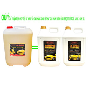 Nước rửa xe bọt tuyết chuyên dụng Car Shampoo 20L cho ô tô xe máy(Giao 2 can