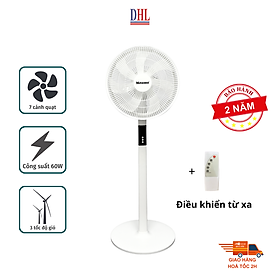 Quạt đứng điện tử có điều khiễn từ xa, hẹn giờ Mitomo FCE-60AEV, công suất 60W, động cơ dây đồng - Bảo hành 2 năm hàng chính hãng - FCE-60AEV( PHÍM CƠ,CÓ BẢNG LED, CÓ REMOTE)