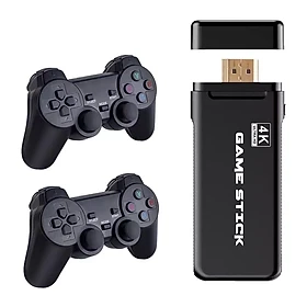 Máy chơi game điện tử 4 nút tay cầm không dây GAME STICK 4K ULTRA_HD Joystick 360 - 2 người chơi - kết nối TV 4K - Thẻ SD 32G +3000 games -Game console thiết bị game mượt ( HDMI ) - Tặng cáp chuyển HDMI