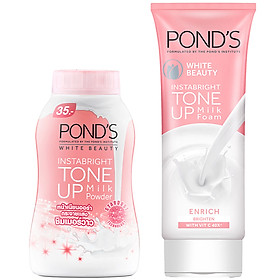 Combo Kem Sữa Rửa Mặt Pond'S White Beauty 100G Và Phấn Phủ Nâng Tông Pond'S White Beauty Tone Up 40G
