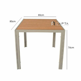 Mua Bàn sân vườn vuông TE2031-80T Nội thất Capta Bàn ngồi ban công sân vườn mặt gỗ nhựa dùng ngoài trời màu kem chân sắt sơn tĩnh điện màu Sambanh hcm