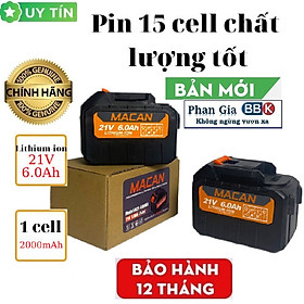 HÀNG  CHÍNH HÃNG  - Pin MACAN 15 Cell 21V dung lượng cao chân pin phổ thông
