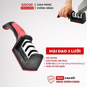 Mài dao 3 rãnh inox Ggomi loại lớn cao cấp, lưỡi mài sắc bén, tinh tế, mang lại sự bền bỉ cho lưỡi dao