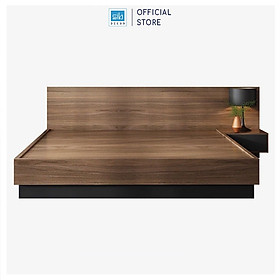 Mua Giường Ngủ Gỗ Kèm Piston Nâng Hạ Thông Minh Màu Walnut Thương Hiệu SIB Decor GN18