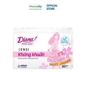 Băng vệ sinh kháng khuẩn hàng ngày Diana Sensi (20 miếng/gói)