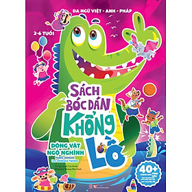 Hình ảnh sách Sách Bóc Dán Khổng Lồ - Động Vật Ngộ Nghĩnh - Funny Animals - Les Animaux Rigolos (Đa Ngữ Việt-Anh-Pháp) _LL