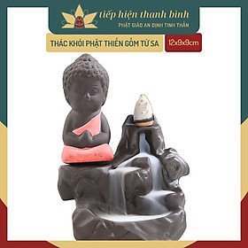 Mua Thác Khói Xông Trầm Hương Gốm Tử Sa Với Phật Thiền Bên Cạnh