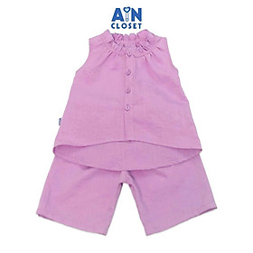 Bộ quần áo lửng bé gái Tím Lavender đũi xước - AICDBGB5B6YZ - AIN Closet