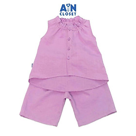 Bộ quần áo lửng bé gái Tím Lavender đũi xước - AICDBGB5B6YZ - AIN Closet