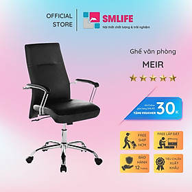 Ghế xoay văn phòng lưng trung rời bọc da SMLIFE Meir