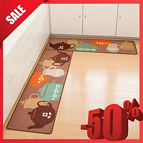 Mua Thảm Nhà Bếp Cao Cấp  Bộ Thảm bếp 3D (1 thảm ngắn + 1 thảm dài) (Giao Hình Ngẫu Nhiên)