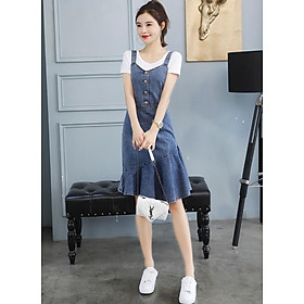 Đầm Yếm Jean Kèm Áo Thun
