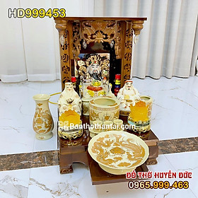 (Combo) Bàn Thờ Thần Tài Mái Bằng Cột Chữ HD999453