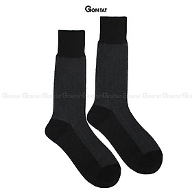 Tất vớ đi giày tây nam GOMTAT mẫu sọc xương cá, chất liệu cotton cao cấp, mềm mại, thoáng mát êm chân - GOM-MIX14-1DOI - 1 ĐÔI ĐEN
