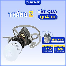 Mua Mặt nạ phòng độc 3M 3200 phin lọc 3M 3301k  chống hoá chất  chống độc  phun sơn  phun xịt thuốc sâu  hữu cơ/ACID - Thinksafe