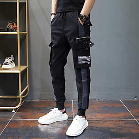 Quần jogger túi hộp phối sọc vải kaki cực chất