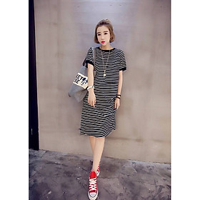 Đầm Bầu & Sau Sinh Suông Hoạ Tiết Sọc Ngang