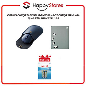 Mua COMBO CHUỘT YÊN TĨNH ELECOM M-TM10BB VÀ LÓT CHUỘT ELECOM MP-AN04 (TẶNG VỈ PIN MAXELL AA) - HÀNG CHÍNH HÃNG