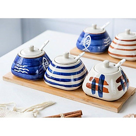 Mua Hũ Đựng Gia Vị Bằng Sứ Kèm Muỗng Phong Cách Nhật Bản Decor Phòng Bếp