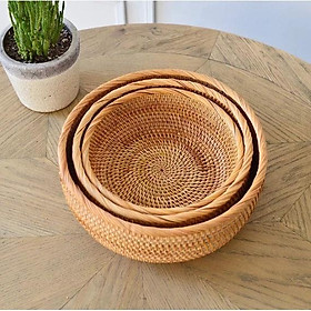 Mua Rổ mây tròn  giỏ mây tre đan hàng thủ công mỹ nghệ xuất khẩu cho bếp của bạn Bemiao