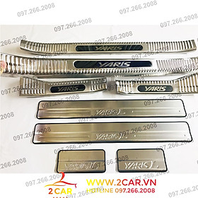 Ốp bậc cửa, Nẹp bước chân trong, ngoài xe Toyota Yaris 2019 2020 2021 2022- chất liệu INOX cao cấp