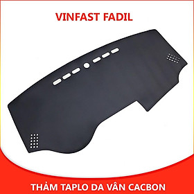 Thảm taplo ô tô Fadil loại da vân cacbon chống nắng, chống nứt vỡ taplo, thảm taplo Vinfast Fadil