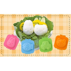 Combo khuôn tạo hình cơm, trứng hình gấu và thỏ, cá và ô tô nội địa Nhật Bản