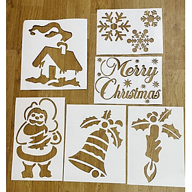 Mua Khuôn tạo hình xịt tuyết trang trí Noel giáng sinh/ bộ khung xịt trang trí Noel