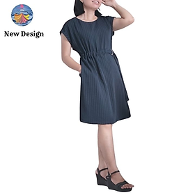 Đầm dáng suông - Đầm nữ kẻ sọc kèm dây lưng phong cách công sở xuân hè -Thiết kế Vannhshop Ms D11 kèm ảnh thật