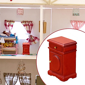 1/12 Miniature Dollhouse Bedside Table Furniture,Life Scene Accessories Toys,Home Bedroom Living Room Ornaments