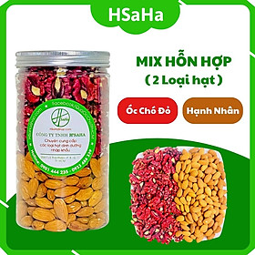 Mix Hỗn Hợp Hạt Tách Vỏ HSaHa  Hạt óc chó Đỏ + Hạnh nhân