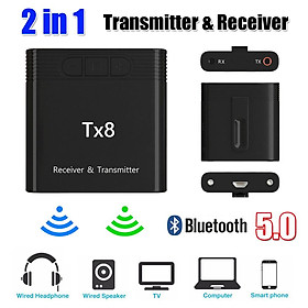Bluetooth 5.0 Wireless 2 in 1 Transmitter Receiver Audio Adapter