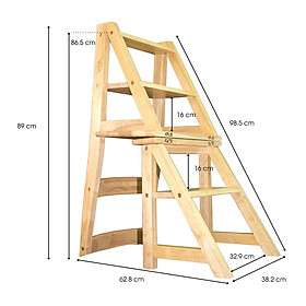 Mua Ghế Thang Thắp Hương (Thắp Nhang) Đa Chức Năng Gấp Gọn Bằng Gỗ Cao Su
