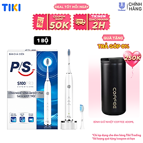 [Nhập Coupon giảm ngay 50K]Bàn Chải Điện P/S S100 PRO - Công Nghệ Sóng Âm, Chải Sạch Mảng Bám Tới 10X - Trắng Sáng