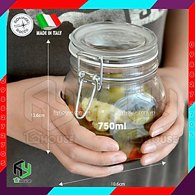 ITALY-Hũ thủy tinh nắp cài FIDO - Bormioli Rocco - 750ml - Siêu kín hơi - Glass jar with airtight lid