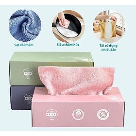 Mua Hộp 20 Khăn Vải Mềm Lau Chén Dĩa Lau Nhà Bếp Đa Năng 20X20Cm