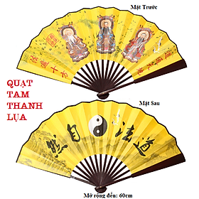 Mua Quạt Tam Thanh Đạo Tổ Lụa(mở rộng đến 60cm)