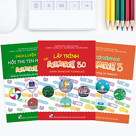 Combo Sách Lập Trình với Scratch 3, Sách Bài tập Nâng cao và Sách Luyện thi Tin học trẻ Bảng A1 - Tiểu học
