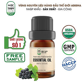 Tinh Dầu Nho Nguyên Chất Hữu Cơ MỘC THỦY 100ML - Grape Essential Oil - Khử Mùi Xông Thơm Phòng, Thư Giãn - Đạt chuẩn chất lượng kiểm định