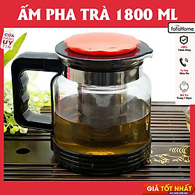 Mua Bình Pha Trà Thuỷ Tinh Có Lõi Lọc Trà Inox Dung Tích 1.8L Thiết Kế Đơn Giản Dễ Vệ Sinh